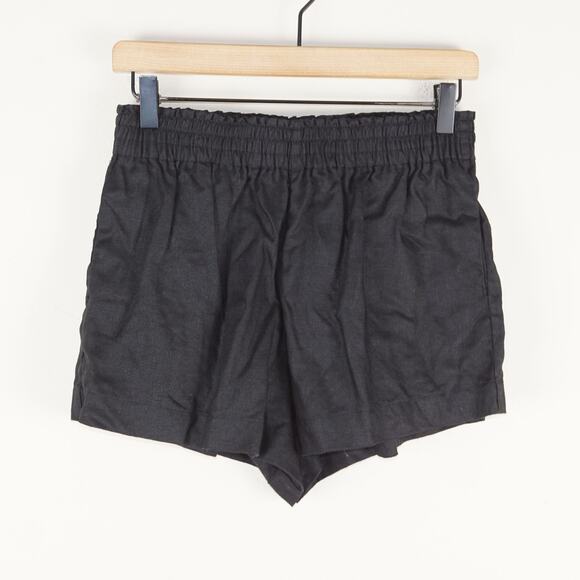 Reformation Mila 100% Linen Black Shorts Womens Sz S - Picture 1 of 8